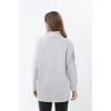 Frappa Miu Yaka Çapraz Yarasa Kol Bayan Sweat - Gri