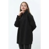 Frappa Miu Yaka Çapraz Yarasa Kol Bayan Sweat - Siyah