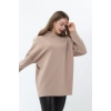Frappa Miu Yaka Çapraz Yarasa Kol Bayan Sweat - Toprak