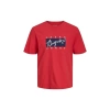 Jack&jones 12228254 0 Yaka Erkek Tshirt - Kirmizi