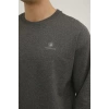 Lumberjack Sn75 Basic C Neck 0 Yaka Erkek Sweat - Antrasit Melanj