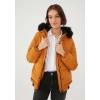 Mavi 1108423 Suni Kurk Sapka Detayli Sisme Kadın Mont - Taba