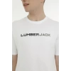Lumberjack Ml Dima Logo 11ct1031 0 Yaka Ekrek Tshirt - Beyaz
