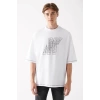 Mavi 0611052 0 Yaka Oversize Erkek Tshirt - Beyaz