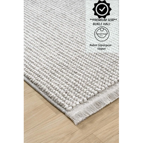 Arya Gri-Beyaz İskandinav Dekoratif Halı