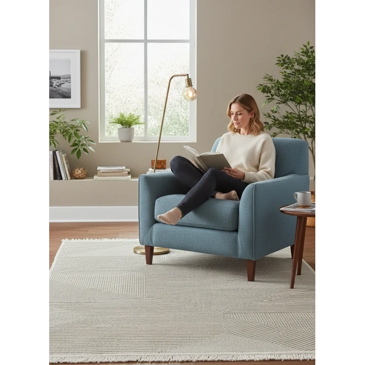 Arya Krem İskandinav Dekoratif Halı