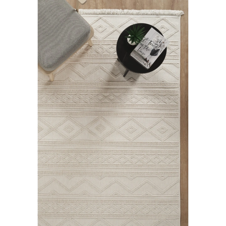 Arya Krem İskandinav Dekoratif Halı