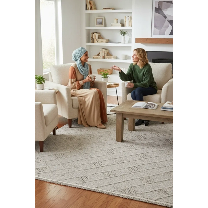 Arya Gri İskandinav Dekoratif Halı