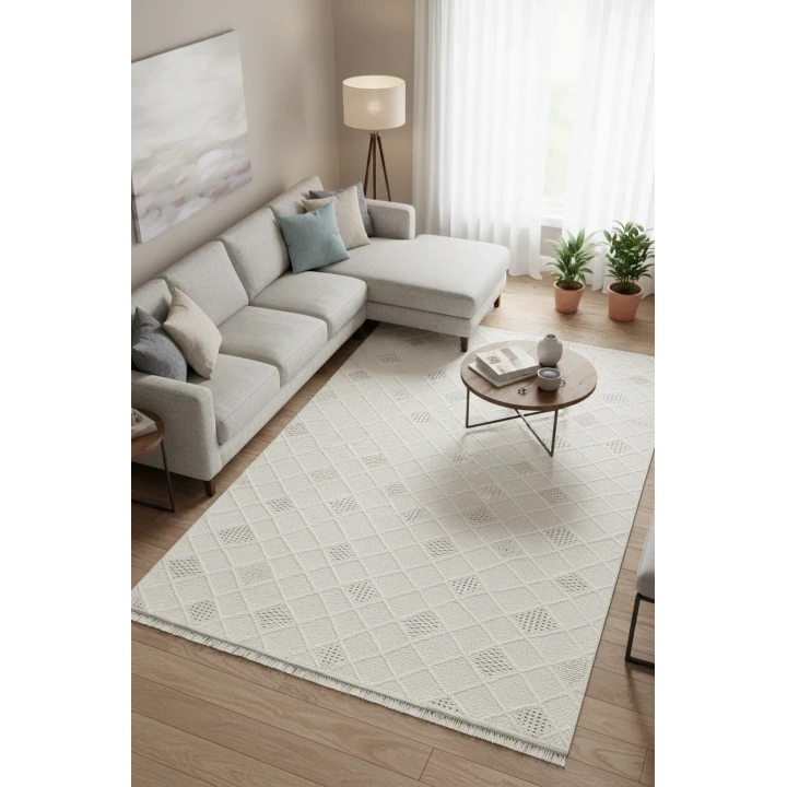 Arya Krem İskandinav Dekoratif Halı