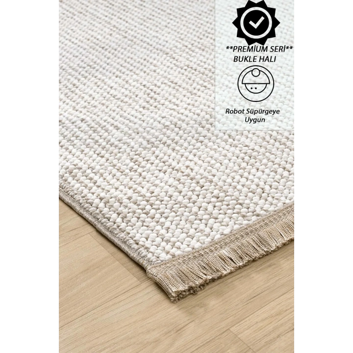 Arya Bej-Beyaz İskandinav Dekoratif Halı