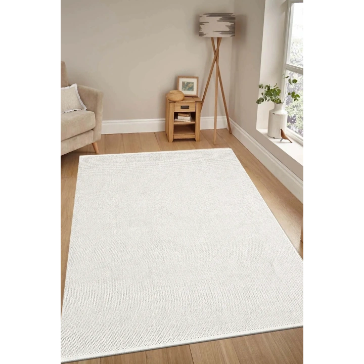 Arya Düz Krem İskandinav Dekoratif Halı