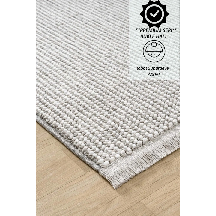 Arya Gri-Beyaz İskandinav Dekoratif Halı