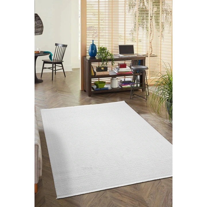 İnci Akrilik Halı Beyaz-Beyaz