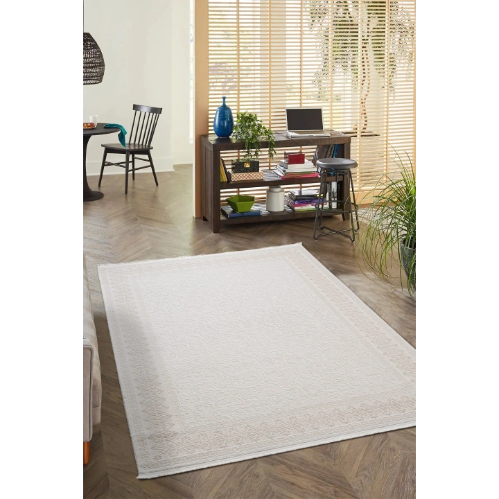 İnci Akrilik Halı Bej-Beyaz