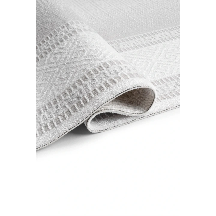 İnci Akrilik Halı Gri-Beyaz