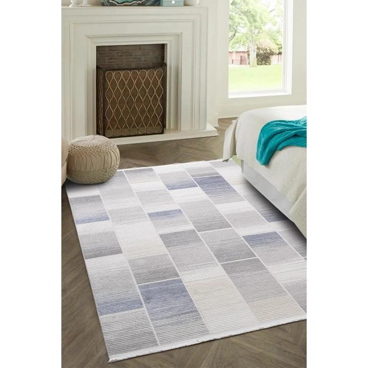 İnci Akrilik Halı Mavi-AçıkGri