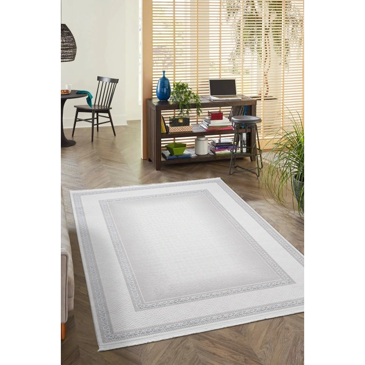 İnci Akrilik Halı Mavi-Beyaz