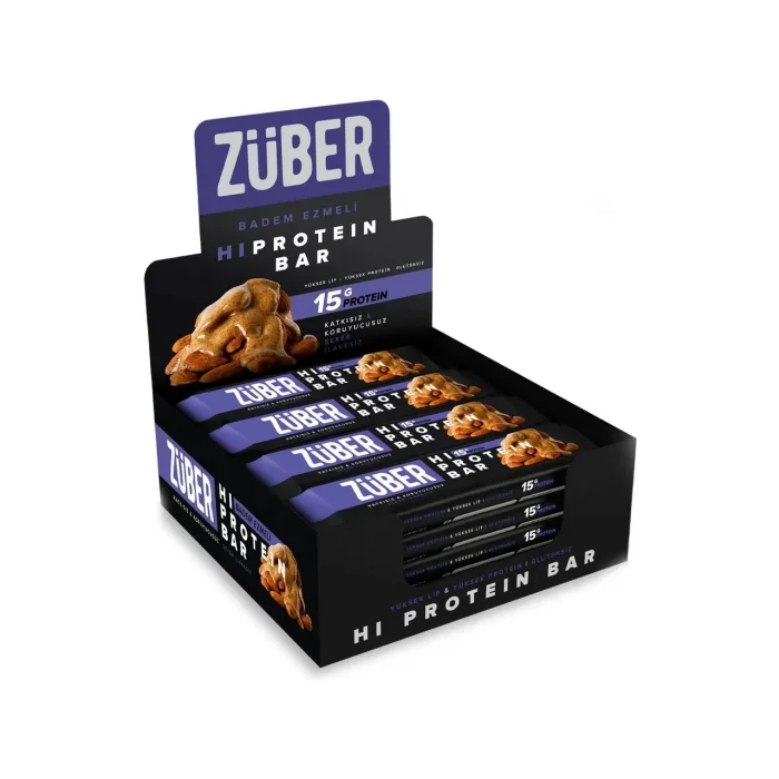 Züber Badem Ezmeli Yüksek Protein Bar 12 x 45 gr