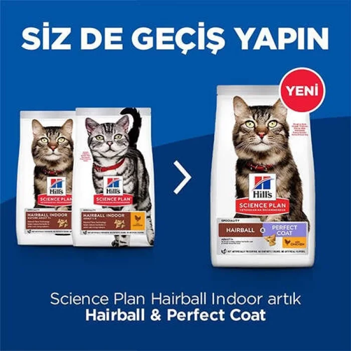Hills Hairball Perfect Coat Tavuklu Kedi Maması 1,5 Kg