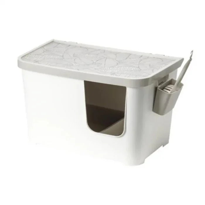 Moderna Casetta Kapalı Kedi Tuvaleti - Gri Beyaz 75.7 x 45 x 45 cm