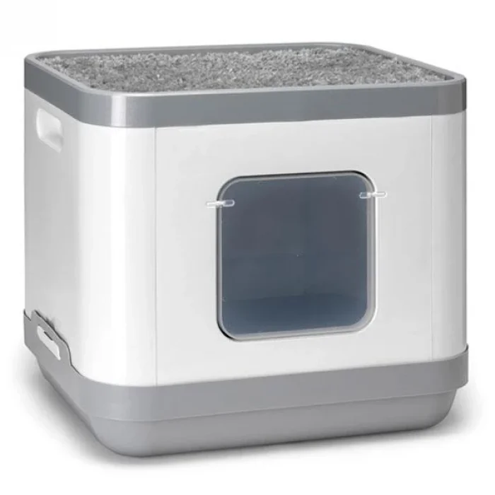 Moderna Cat Concept Tırmalamalı Kapalı Kedi Tuvaleti - Gri