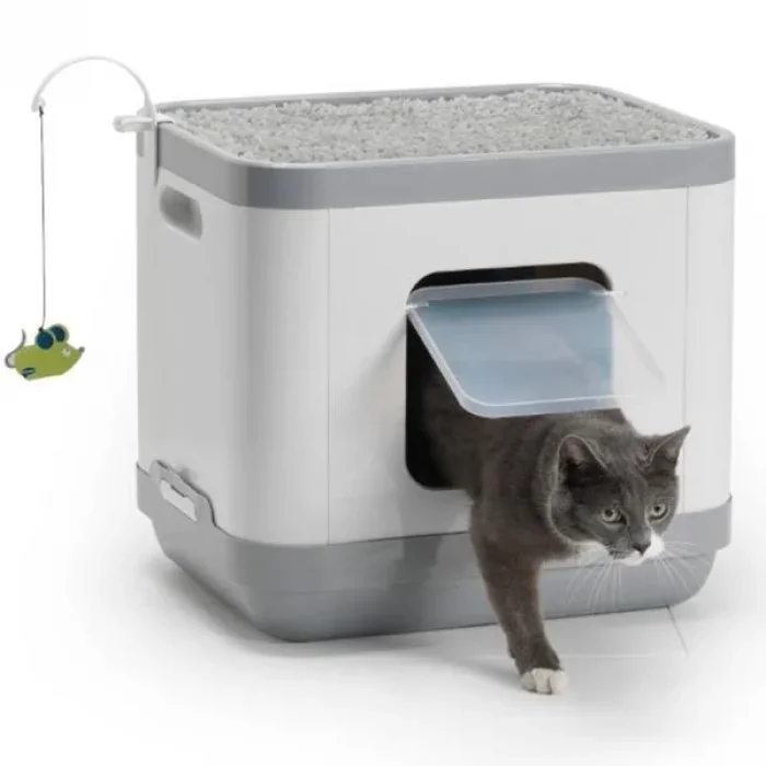 Moderna Cat Concept Tırmalamalı Kapalı Kedi Tuvaleti - Gri