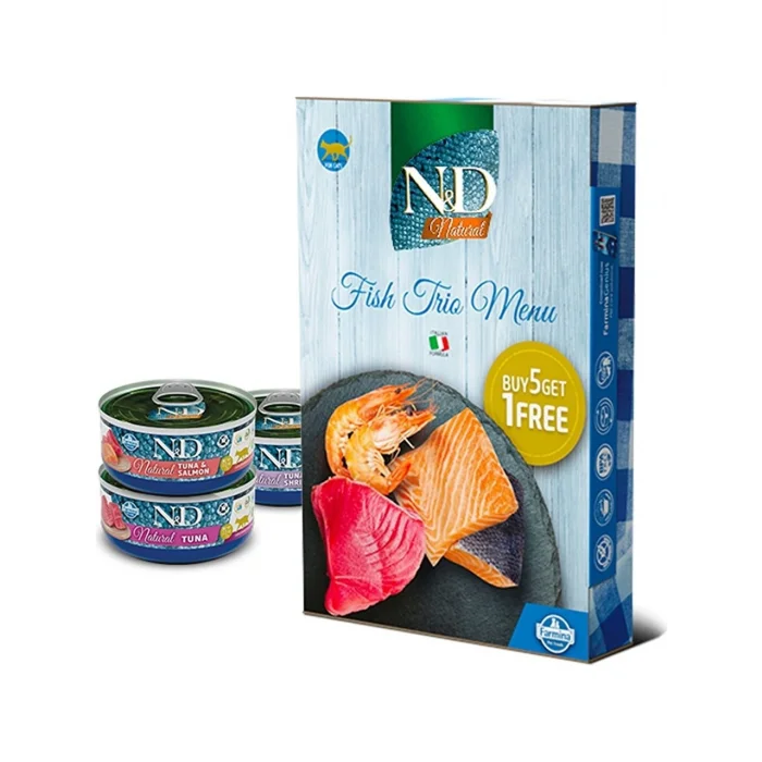 N&D Balıklı Trio Menü Kedi Konserve Maması 6x70gr