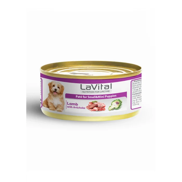 Lavital Kuzulu Etli ve Enginarlı Mini Irk Yavru Köpek Konservesi 85GR