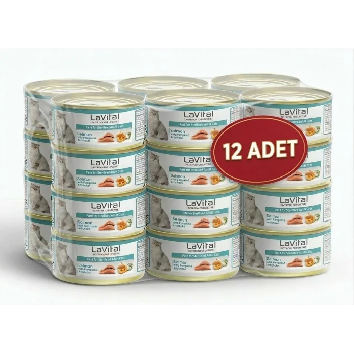 Lavital Somonlu, Balkabağı ve Enginarlı Sterilised Yetişkin Kedi Konservesi 85GR X 12 ADET