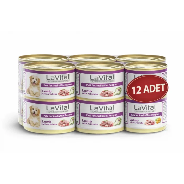 Lavital Kuzulu Etli ve Enginarlı Mini Irk Yavru Köpek Konservesi 85GR X12 ADET