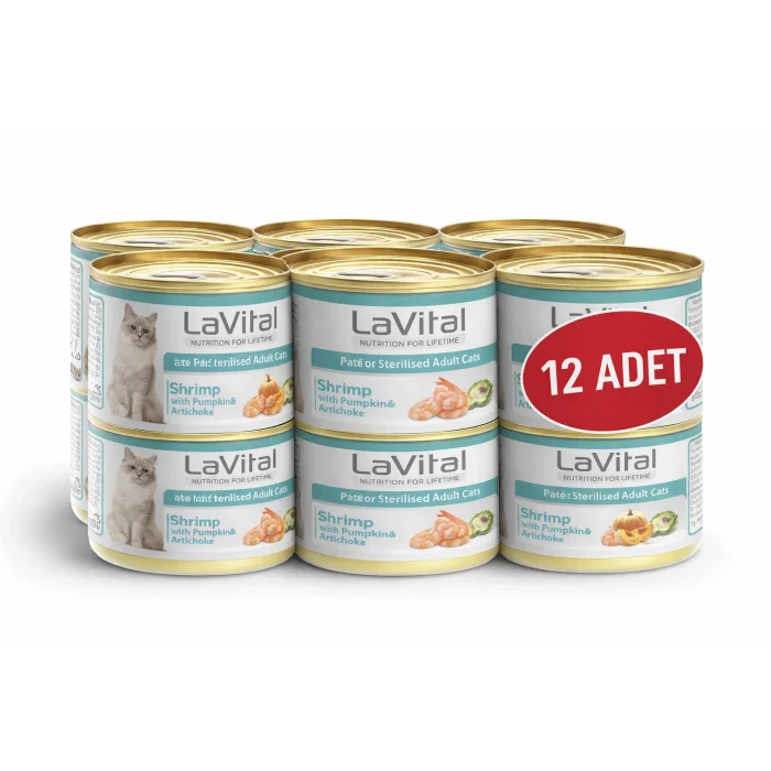 Lavital Karidesli, Balkabağı ve Enginarlı Sterilised Yetişkin Kedi Konservesi 85GR X 12 ADET