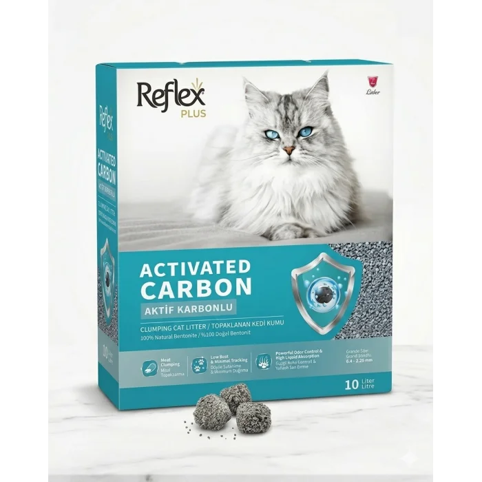Reflex Activated Carbon Koku Kontrolü Gri Kedi Kumu 10 Lt