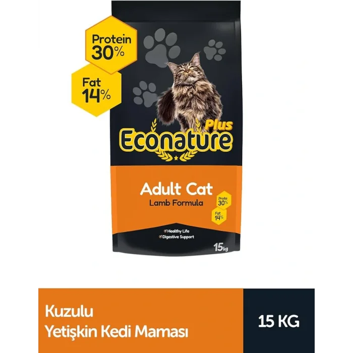Econature Kuzu Etli Yetişkin Kedi Maması 15 KG