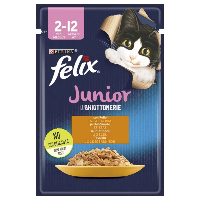Felix junior Tavukluı Yavru Kedi Yaş Maması 80 gr x 26 Adet