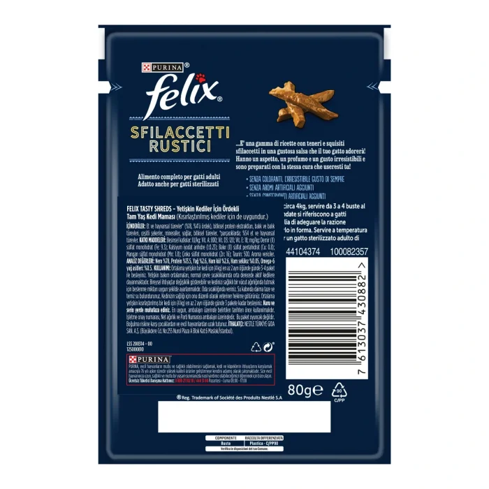 Felix Lezzetli Et Dilimleri Ördekli Kedi Yaş Maması 80 gr x 26 Adet