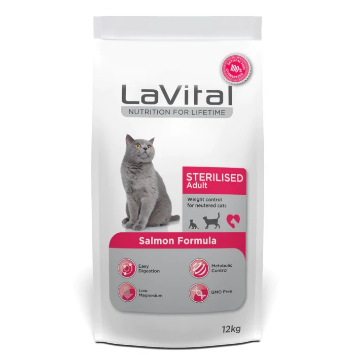 LaVital Kısırlaştırılmış Somonlu Kedi Maması 12 Kg