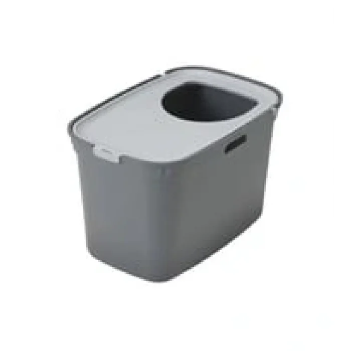 Moderna Top Cat Kapalı Kedi Tuvaleti Koyu Gri 59 CM | Kokusuz ve Hijyenik