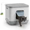 Moderna Cat Concept Tırmalamalı Kapalı Kedi Tuvaleti - Gri