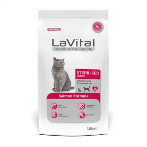Lavital Sterilised Somonlu Kedi Maması 1.5 Kg | Kısır Kediler İçin Özel Mama