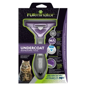 Furminator Kedi Tarağı - Uzun Tüylü Kediler için - L