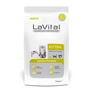 LaVital Kitten Somonlu Yavru Kedi Maması 1.5 Kg | Sağlıklı Büyüme İçin Özel Mama