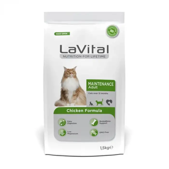 Lavital Tavuklu Maintenance Yetişkin Kedi Maması 1,5 Kg | Sağlıklı ve Dengeli Beslenme