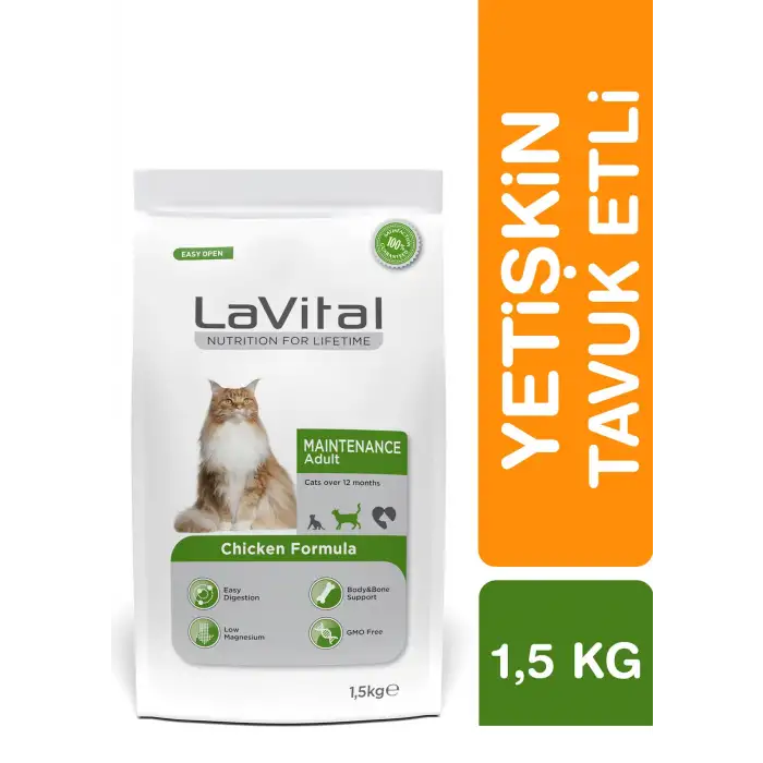 Lavital Tavuklu Maintenance Yetişkin Kedi Maması 1,5 Kg | Sağlıklı ve Dengeli Beslenme