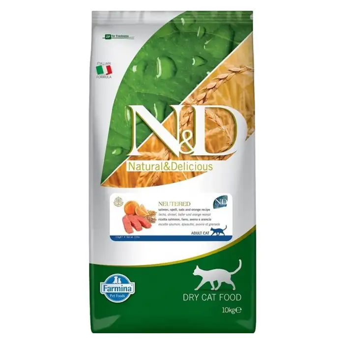 N&D Ocean Düşük Tahıllı Somonlu Kısırlaştırılmış Kedi Maması 10 Kg