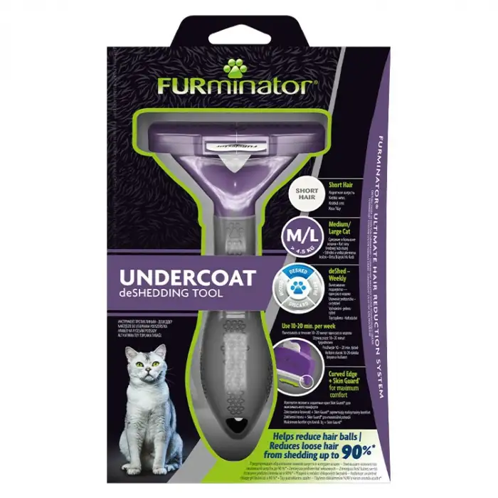 Furminator Kedi Tarağı Kısa Tüylü Kediler İçin L Boy