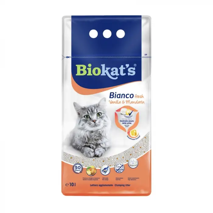 Biokats Kedi Kumu Bianco Vanilya&Mandalina 10 Lt
