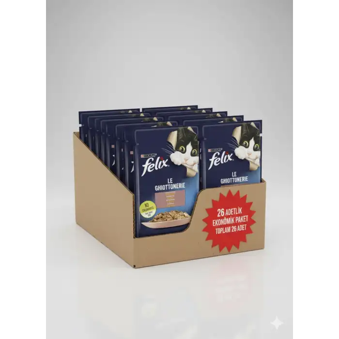 Felix Somonlu Kedi Yaş Maması 80 gr x 26 Adet