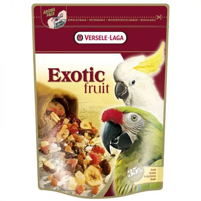 Versele Laga Exotic Fruit Kuru Meyve ve Tahıl Karışımlı Papağan Yemi 600 Gr