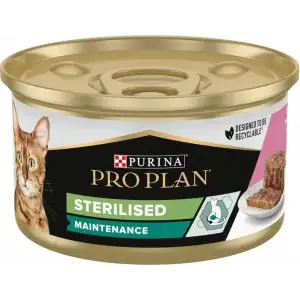 Pro Plan Sterilised Ton Balıklı ve Somonlu 85 gr 24lü Kısırlaştırılmış Yetişkin Konserve Kedi Maması