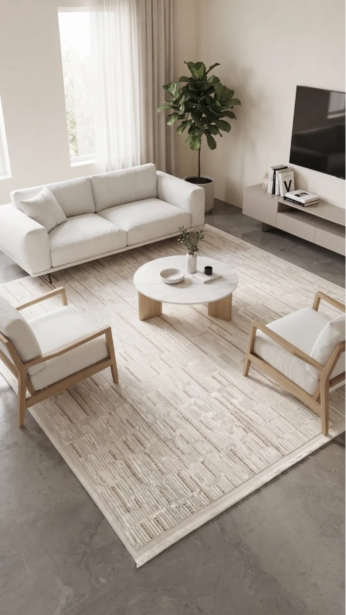 Evole 212B Modern Dokulu Çzigili Krem Halı